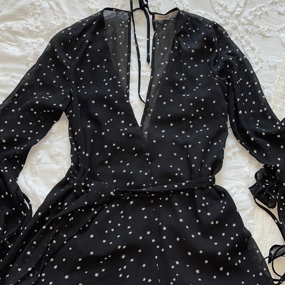 Black mini romper with stars